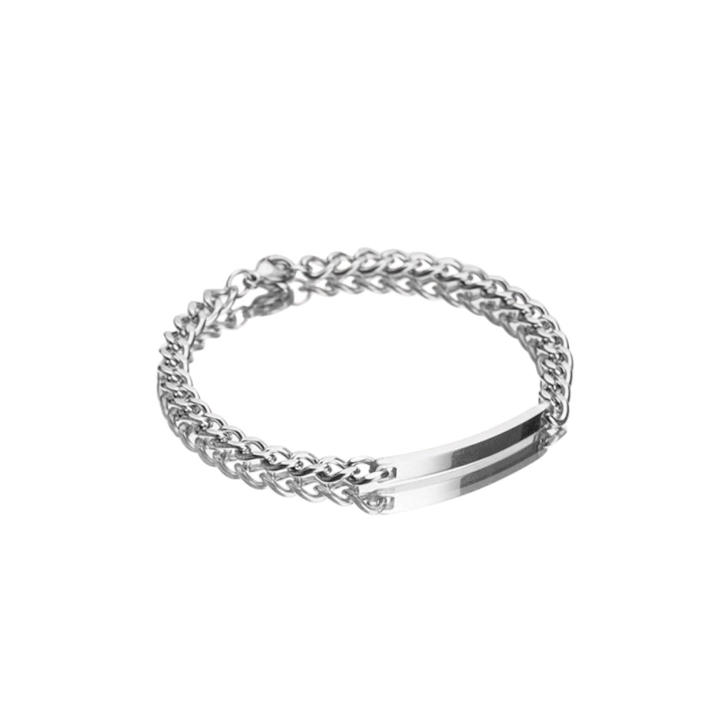 ESME Engraved Stainless Steel Couple Bracelet