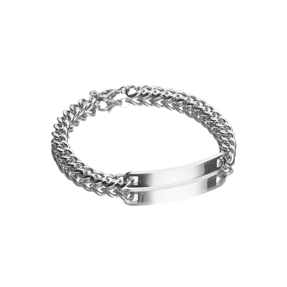 ESME Engraved Stainless Steel Couple Bracelet