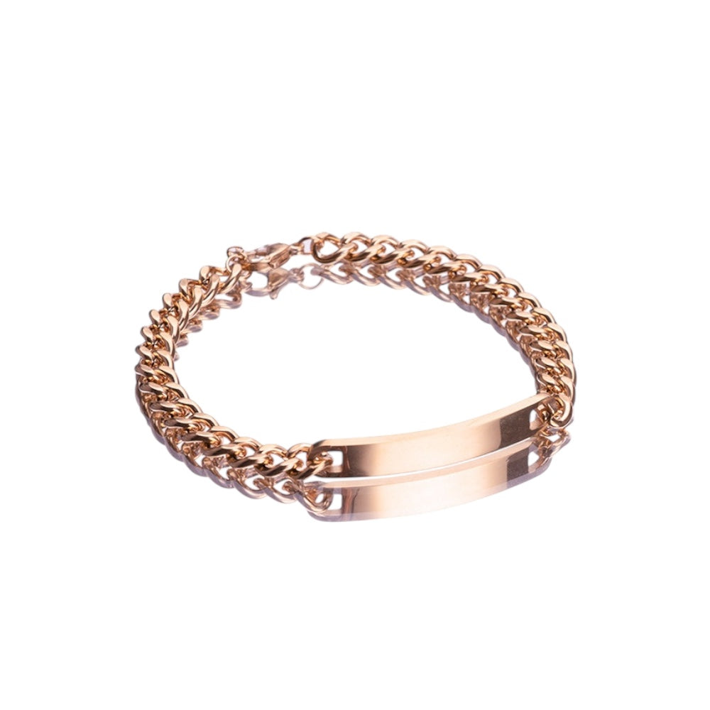 ESME Engraved Stainless Steel Couple Bracelet