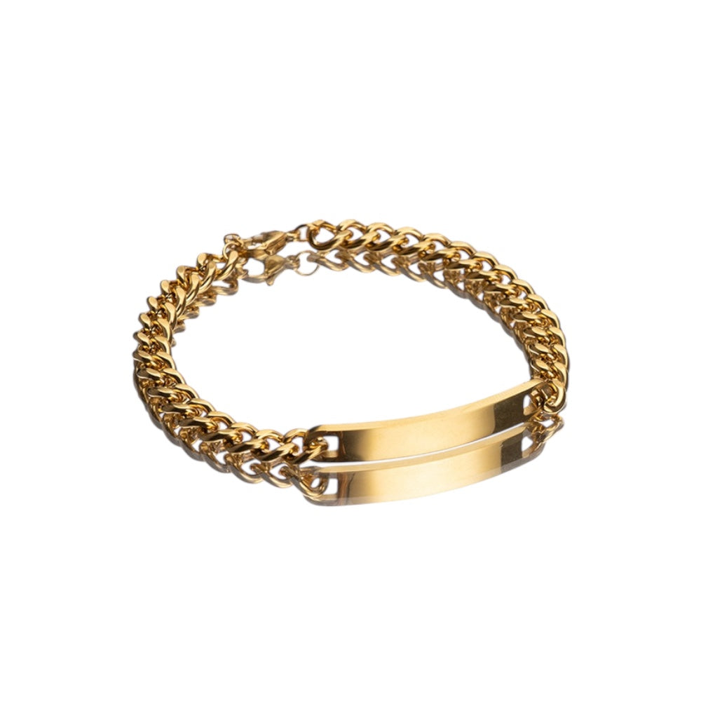 ESME Engraved Stainless Steel Couple Bracelet