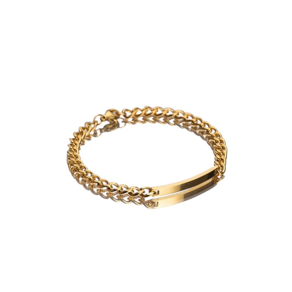 ESME Engraved Stainless Steel Couple Bracelet