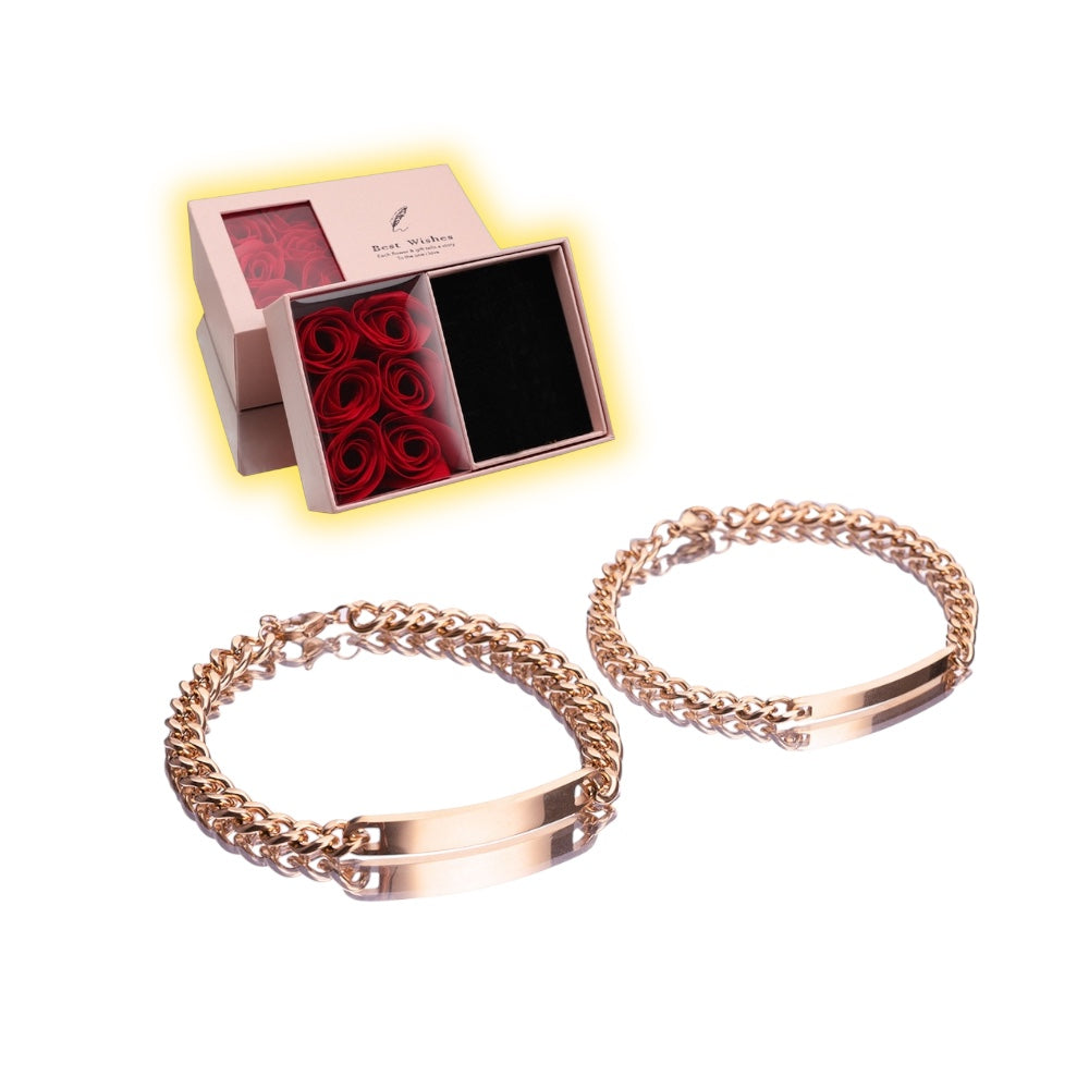 ESME Engraved Stainless Steel Couple Bracelet