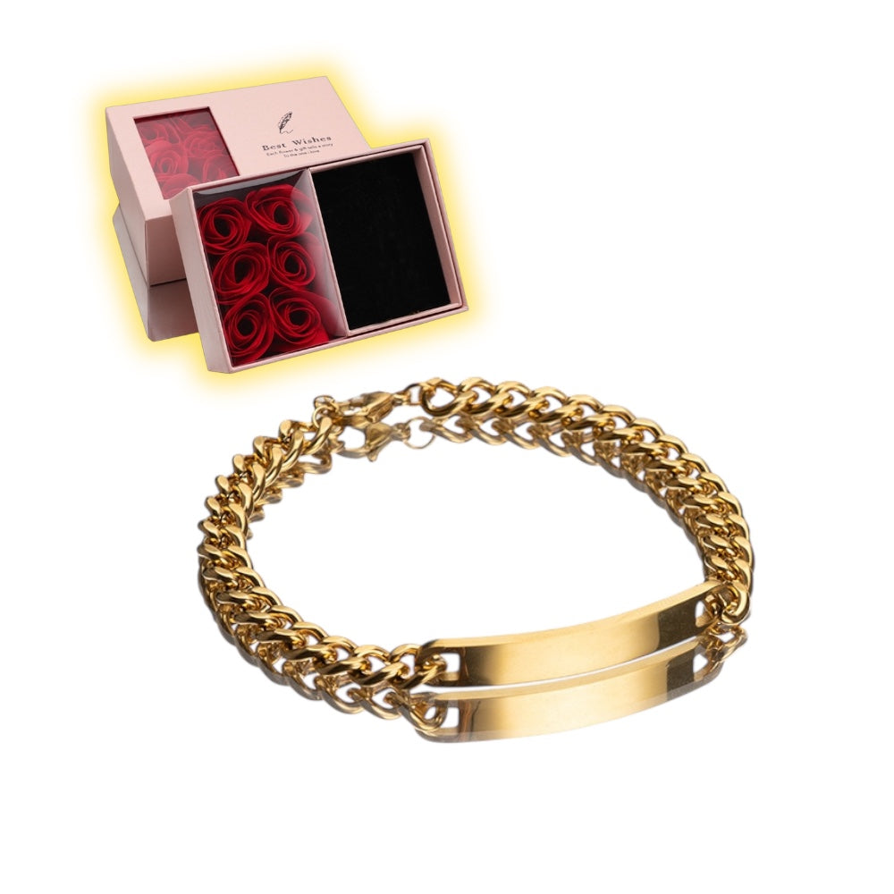 ESME Engraved Stainless Steel Couple Bracelet