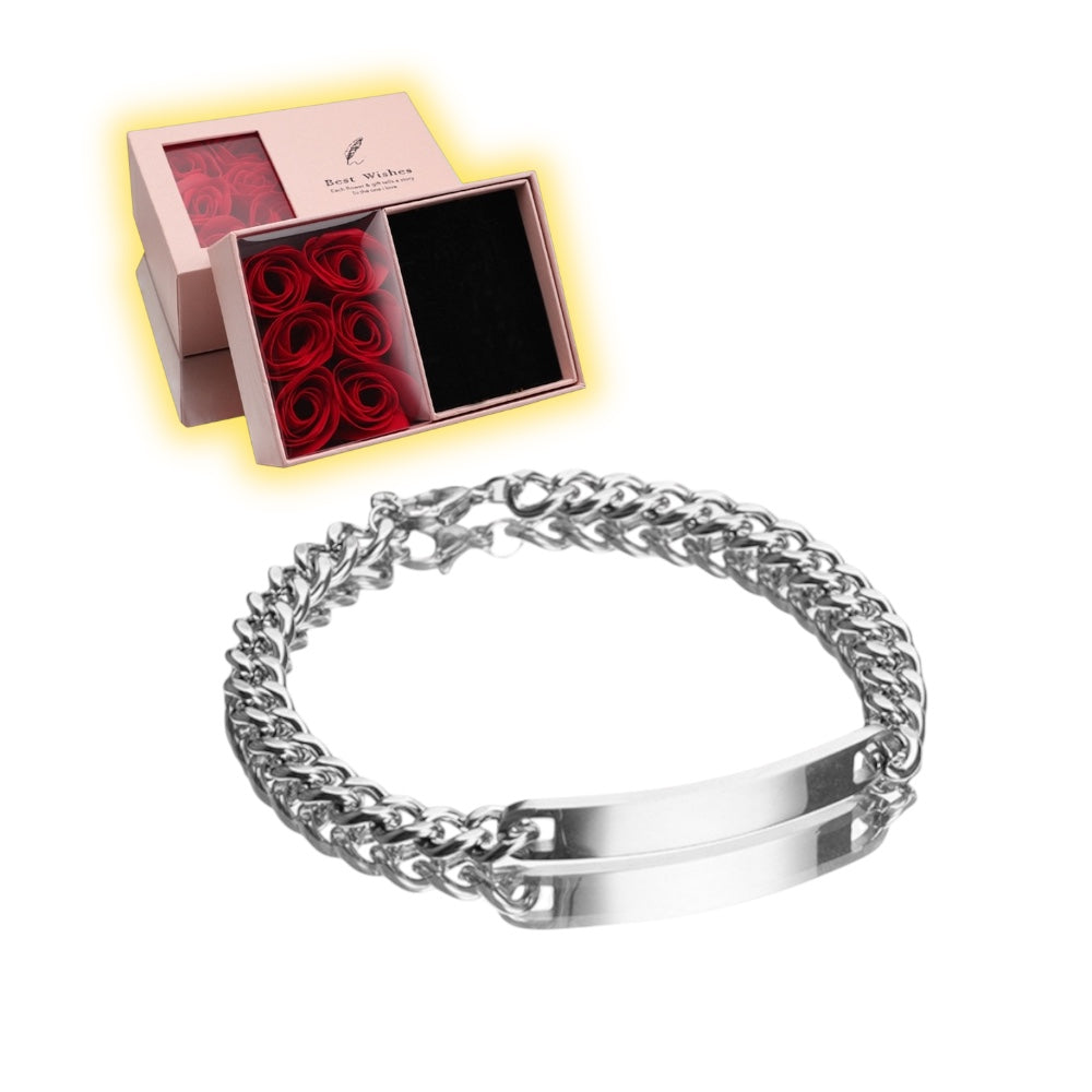 ESME Engraved Stainless Steel Couple Bracelet