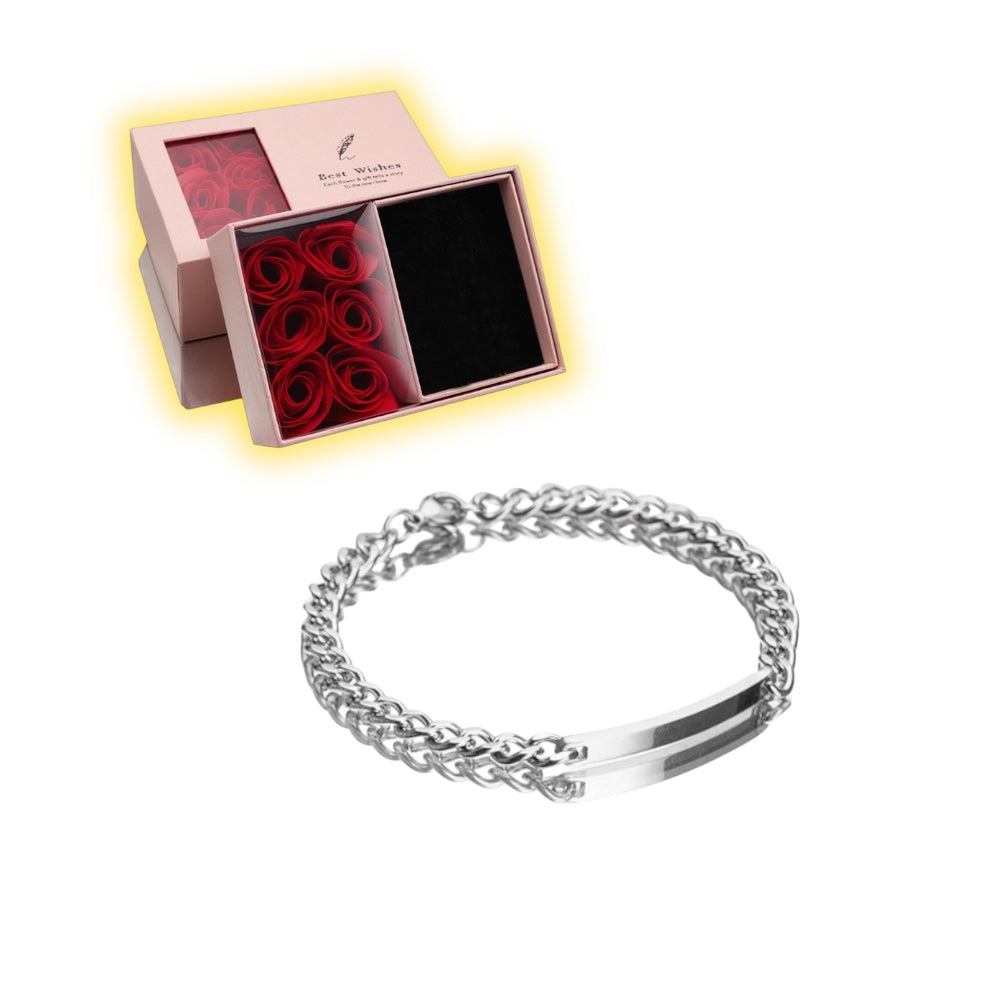 ESME Engraved Stainless Steel Couple Bracelet