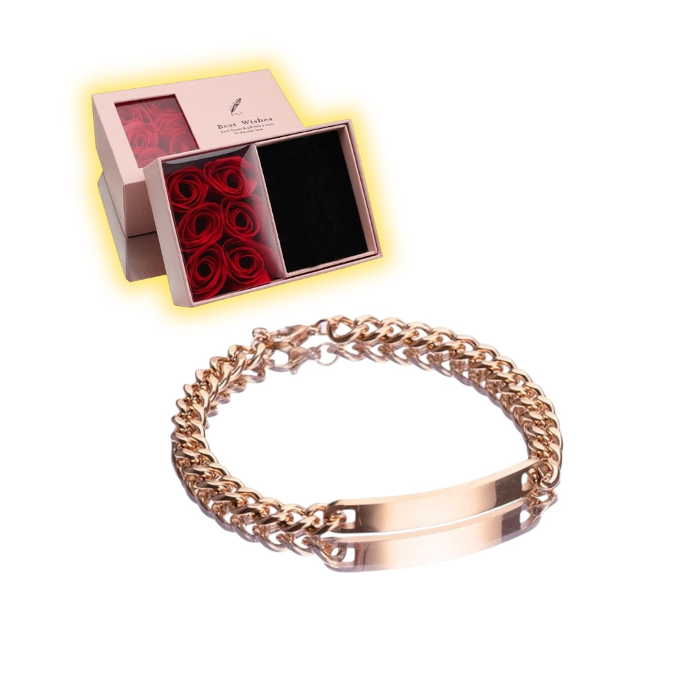 ESME Engraved Stainless Steel Couple Bracelet