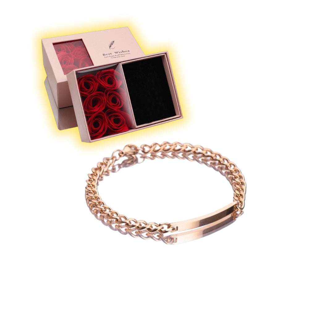 ESME Engraved Stainless Steel Couple Bracelet