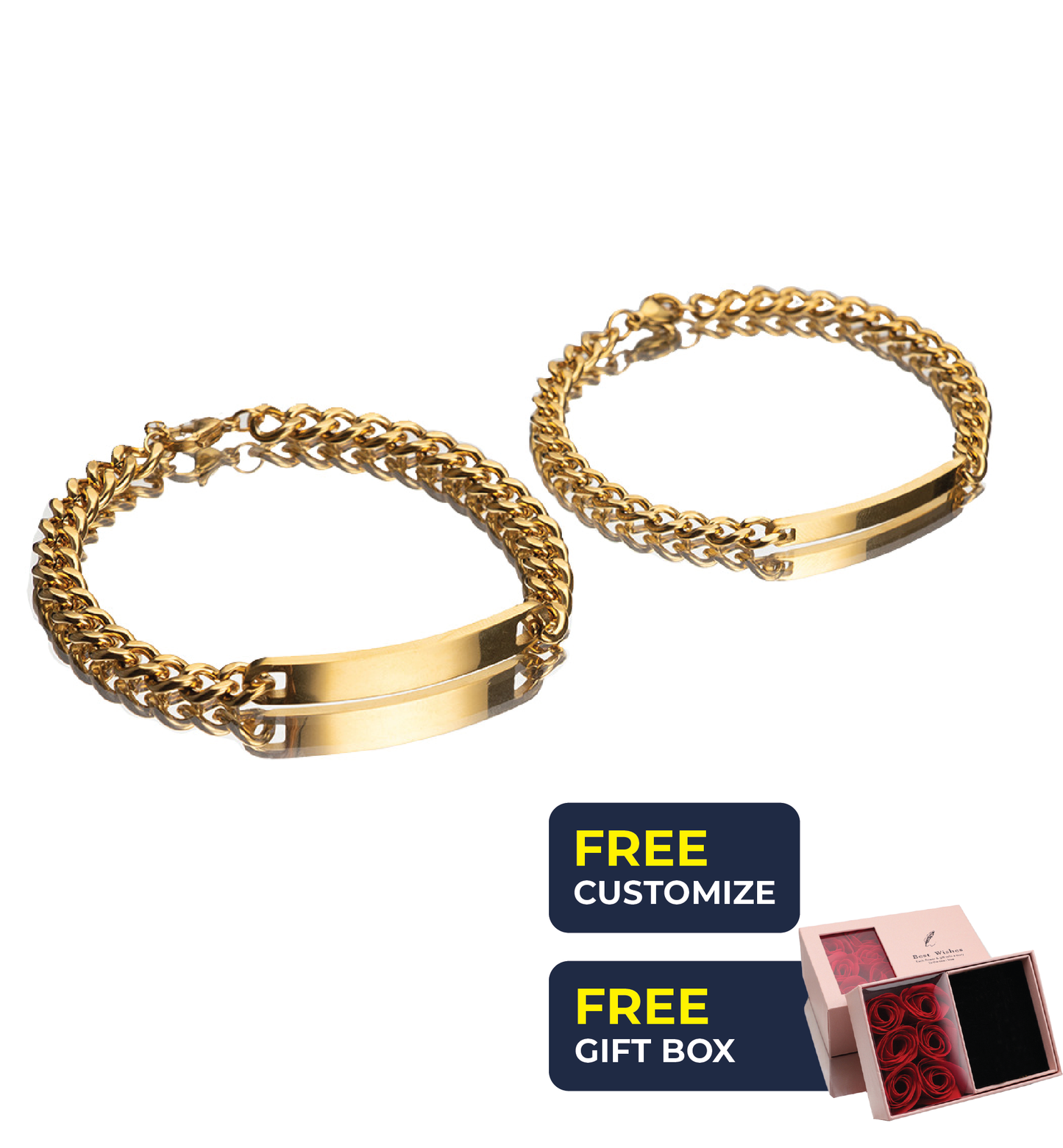 ESME Engraved Stainless Steel Couple Bracelet