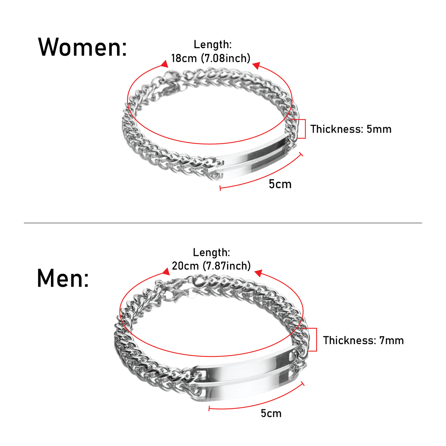 ESME Engraved Stainless Steel Couple Bracelet