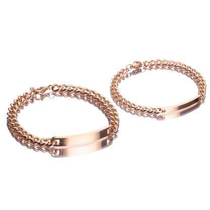 ESME Engraved Stainless Steel Couple Bracelet