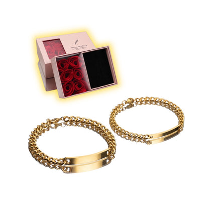 ESME Engraved Stainless Steel Couple Bracelet