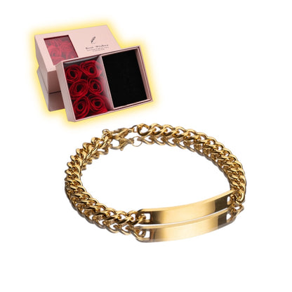ESME Engraved Stainless Steel Couple Bracelet