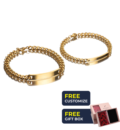 ESME Engraved Stainless Steel Couple Bracelet